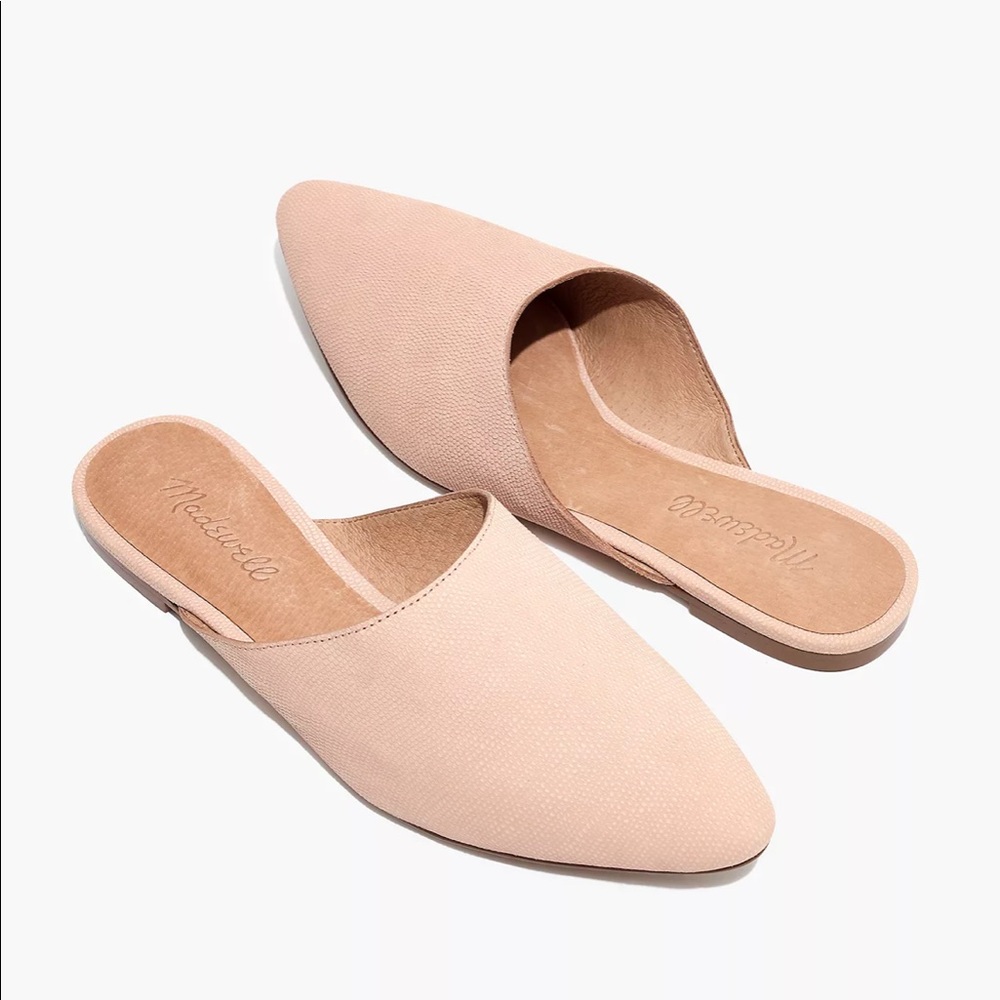 Madewell Remi Mule Sheer Pink Lizard Print size 7.5 (7) Brand New!  NIB